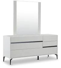 Oslo White Dresser & Mirror