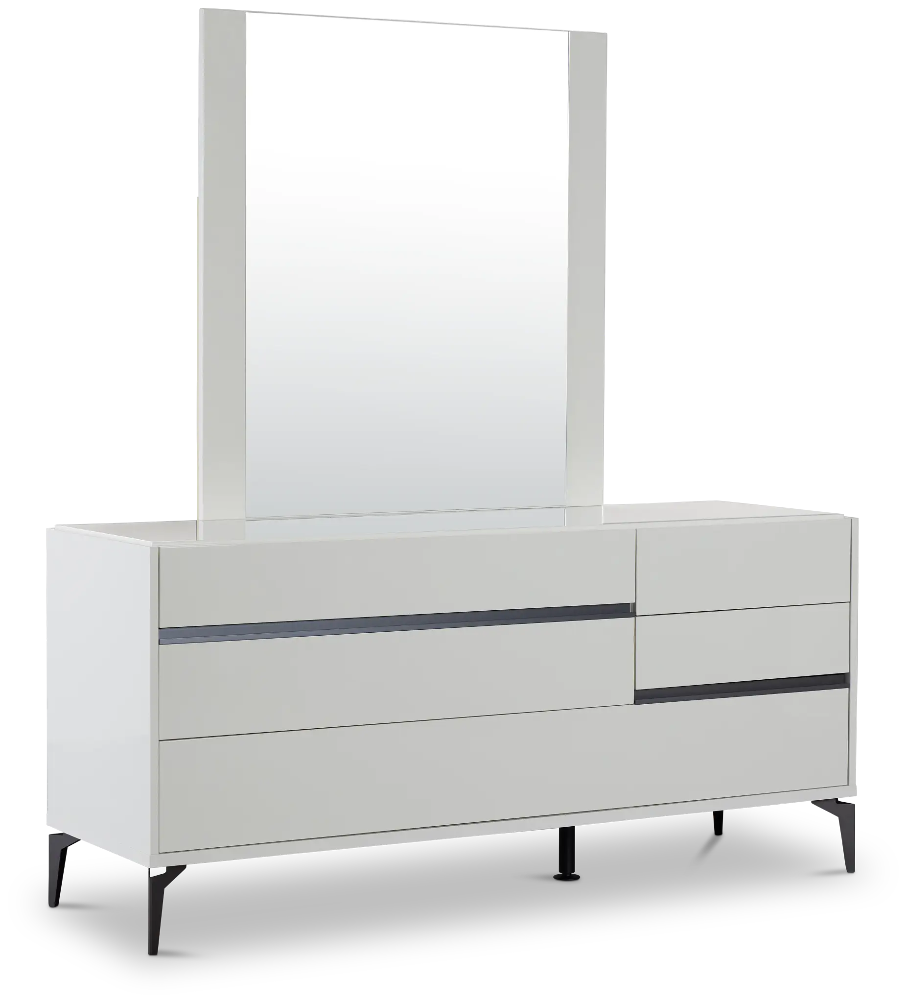 Oslo White Dresser & Mirror Oslo White Dresser & Mirror