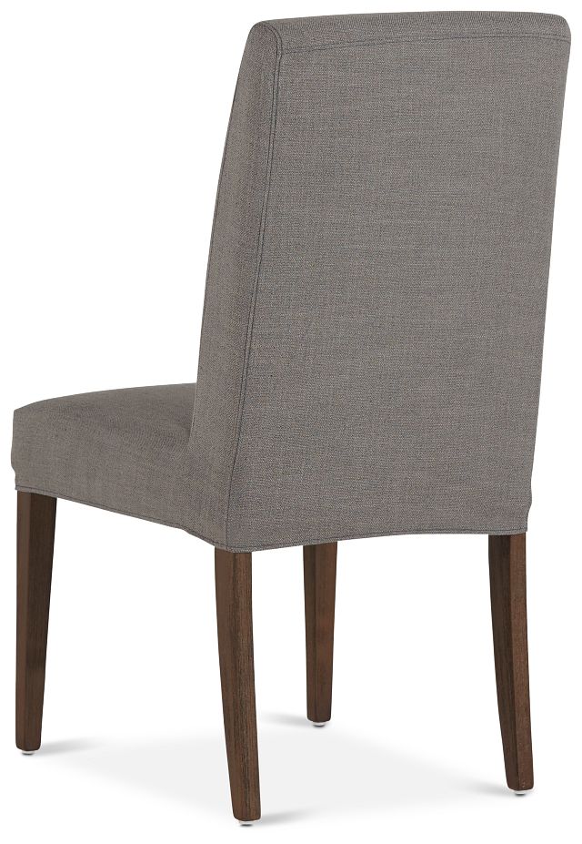 Harbor Dark Gray Short Slipcover Chair With Medium-tone Leg