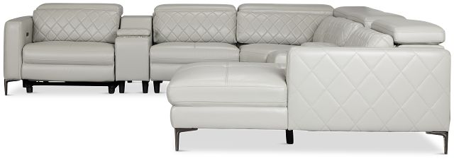 Ava Light Gray Micro Large Dual Power Right Chaise Sectional