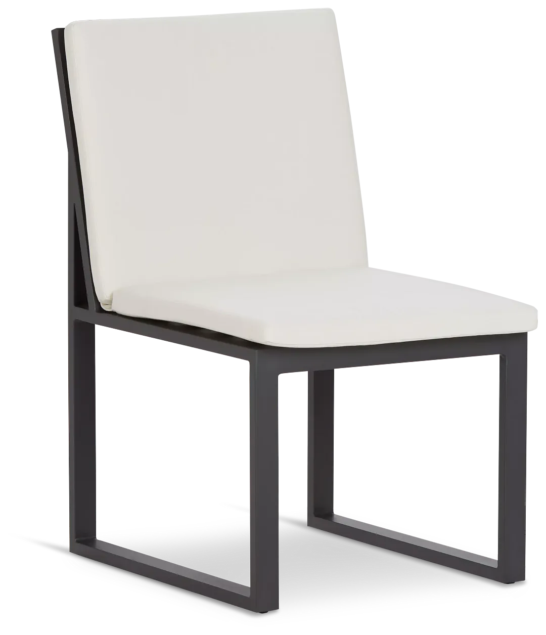 Linear Dark Gray White Aluminum Cushioned Chair
