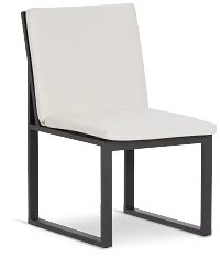 Linear Dark Gray White Aluminum Cushioned Chair