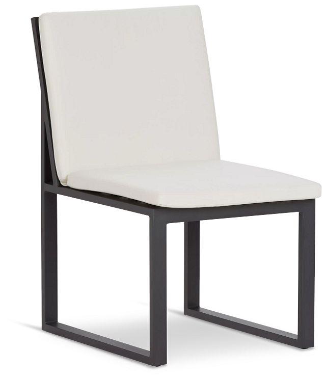 Linear Dark Gray White Aluminum Cushioned Chair (0)