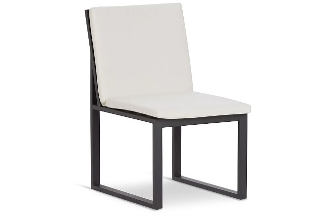 Linear Dark Gray White Aluminum Cushioned Chair