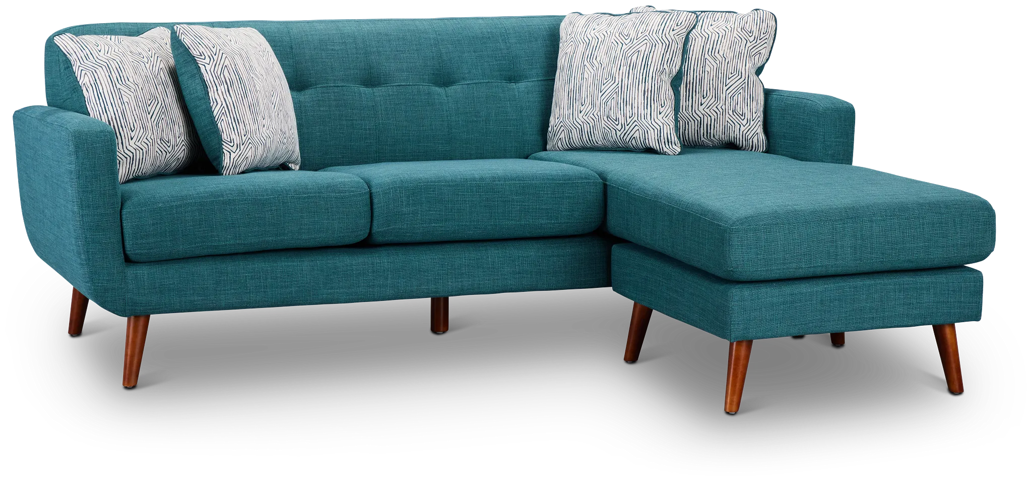Raya Dark Teal Fabric Chaise Sectional