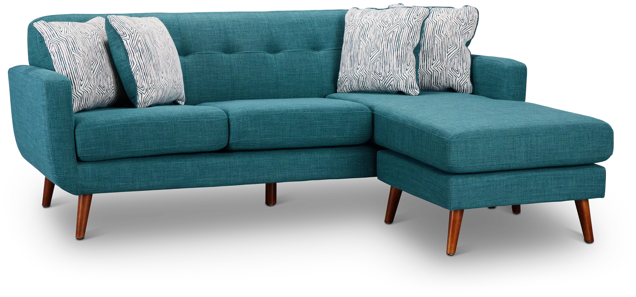 Raya Dark Teal Fabric Chaise Sectional Raya Dark Teal Fabric Chaise Sectional