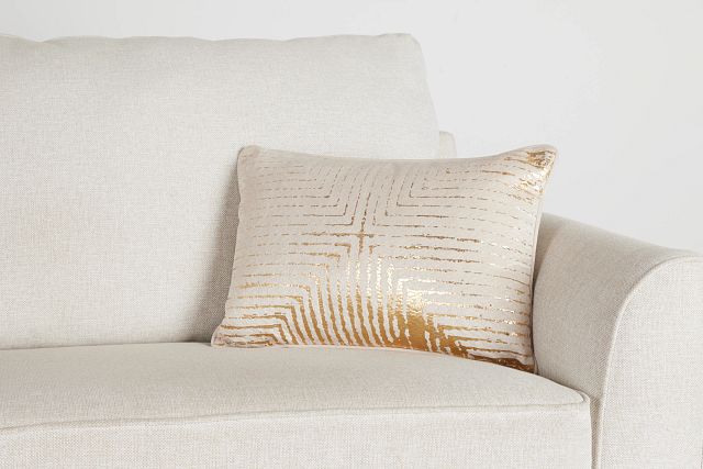 Lara Beige Velvet Lumbar Accent Pillow