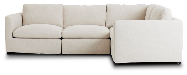 Willow Light Beige Fabric Small Two-arm Sectional