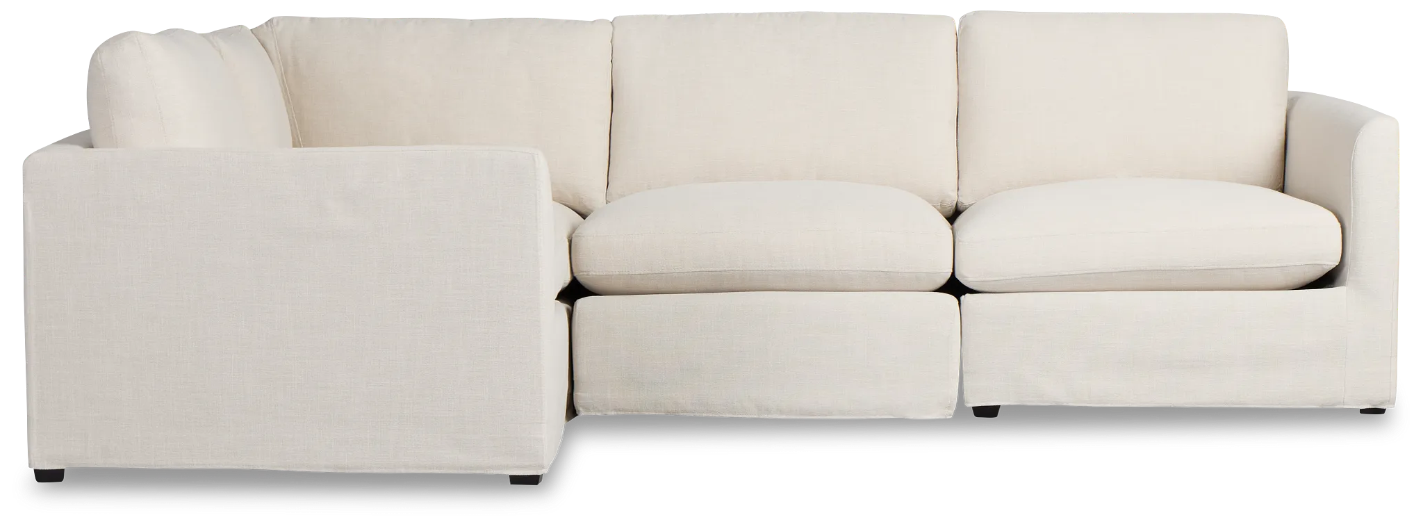 Willow Light Beige Fabric Small Two-arm Sectional