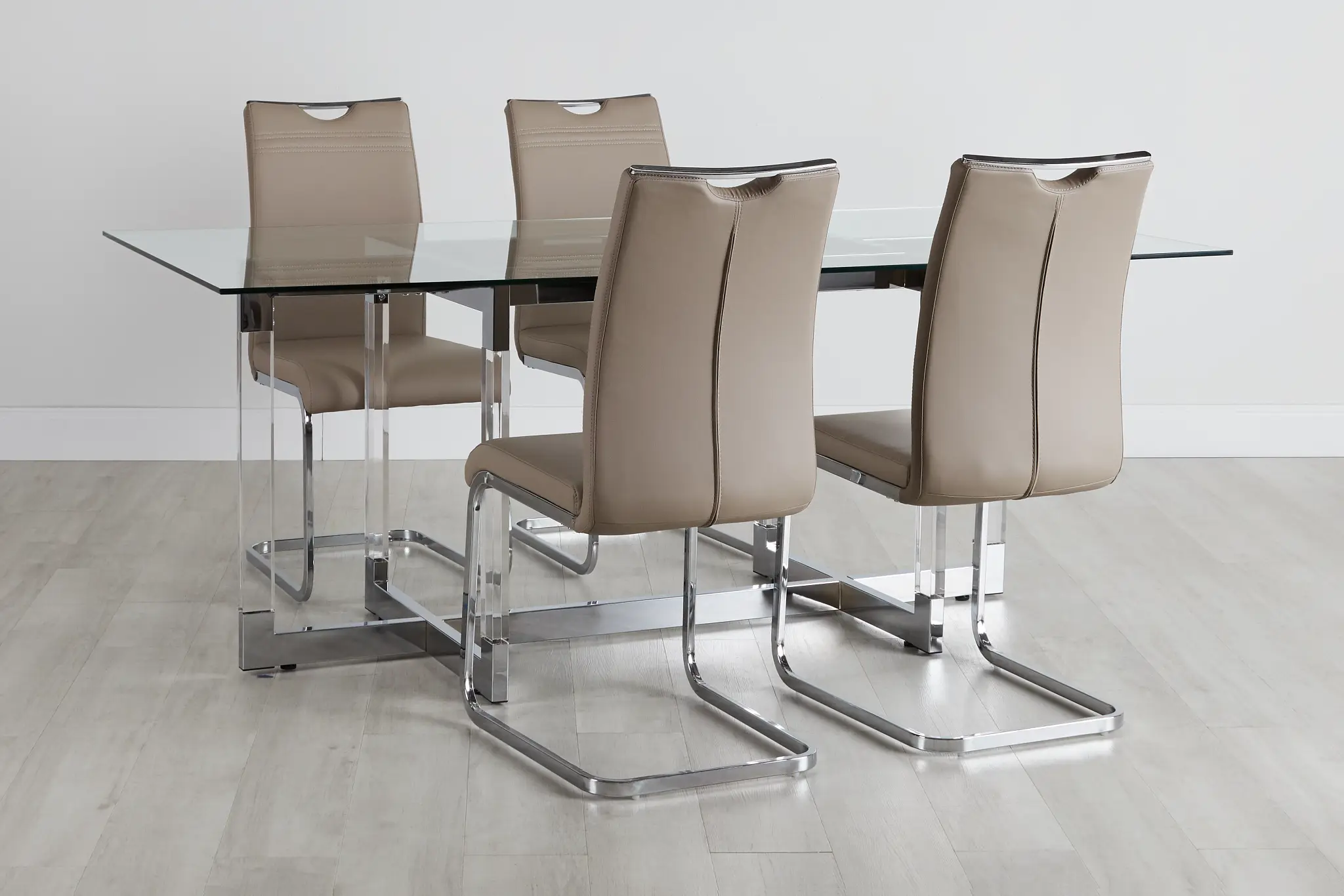 Denmark Taupe Table & 4 Upholstered Chairs Denmark Taupe Table & 4 Upholstered Chairs