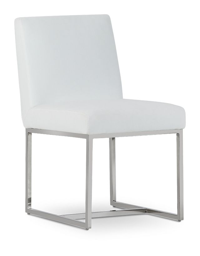 Miami White Fabric Upholstered Side Chair