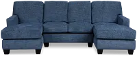 Andie Blue Fabric U-shaped Sectional