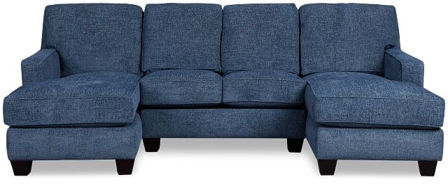 Andie Blue Fabric U-shaped Sectional