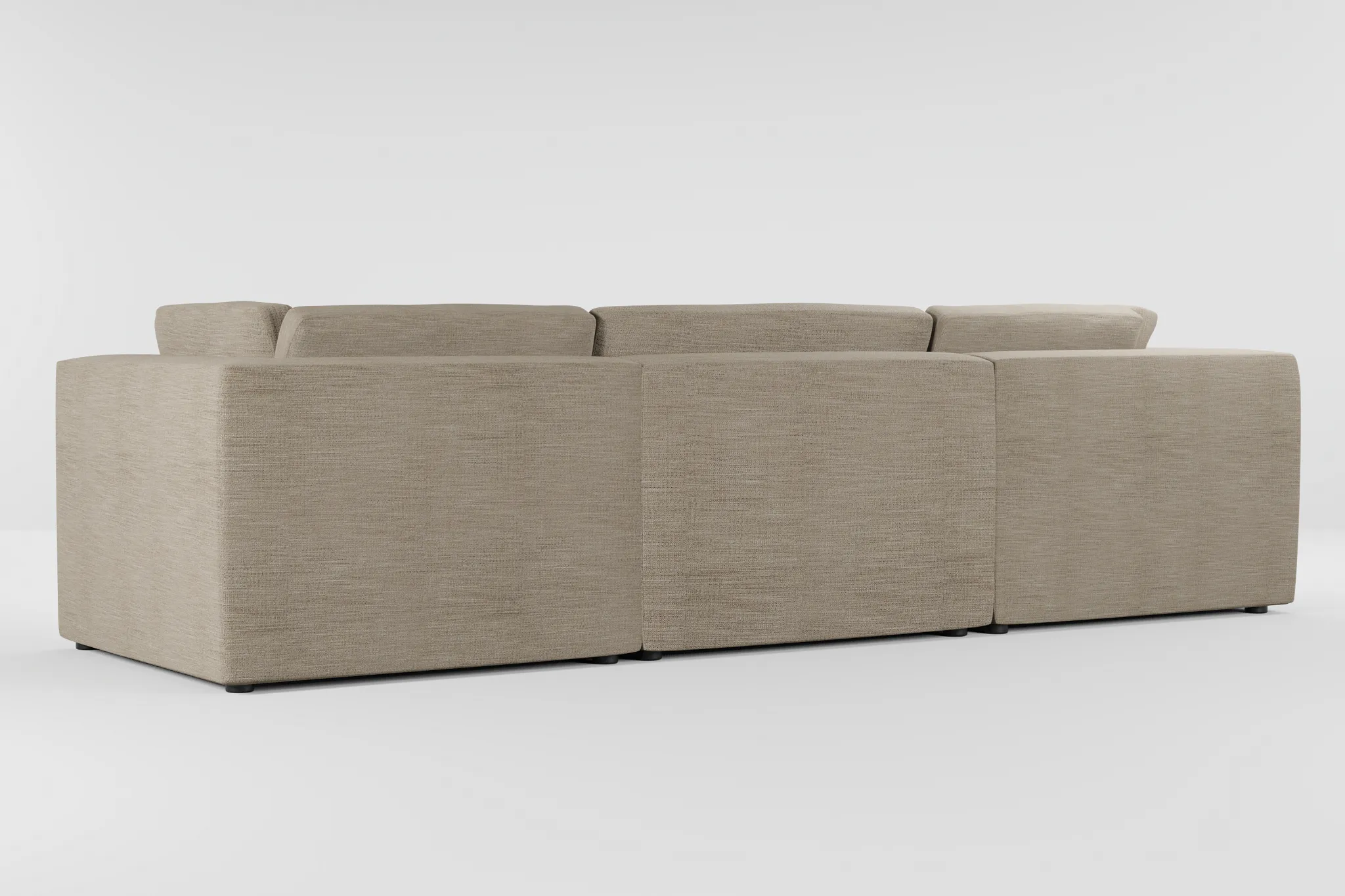 Destin Victory Taupe Fabric 3-piece Modular Sofa
