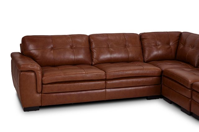 Braden Medium Brown Leather Medium Two-arm Sectional