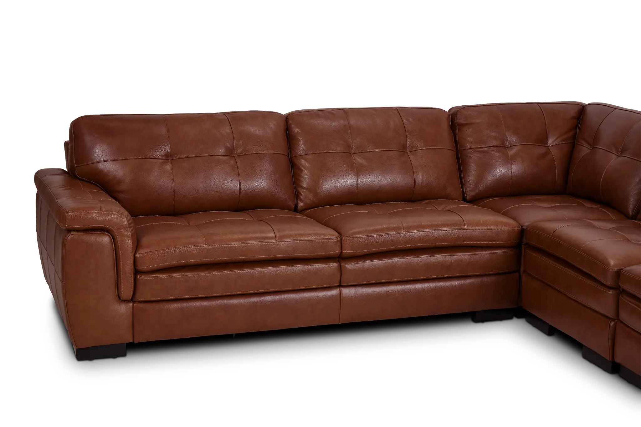 Braden Medium Brown Leather Medium Two-arm Sectional Braden Medium Brown Leather Medium Two-arm Sectional