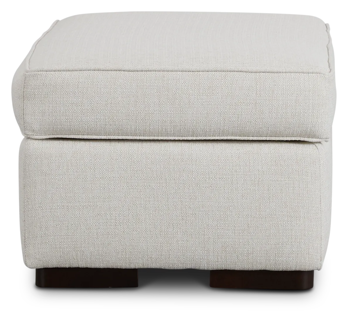 Austin White Fabric Ottoman