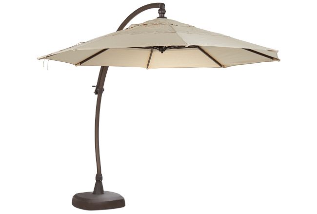 Cayman Khaki Cantilever Umbrella Set