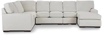 Austin White Fabric Large Right Chaise Sectional