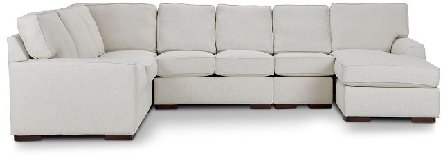 Austin White Fabric Large Right Chaise Sectional