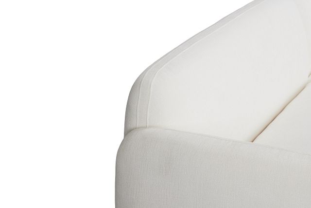 Halsey White Fabric Medium Left Facing Cuddler Sectional