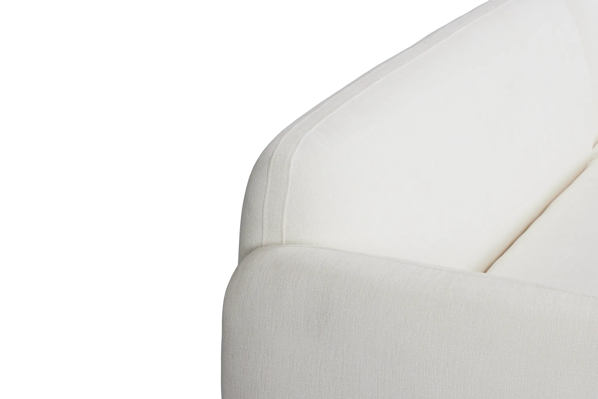 Halsey White Fabric Medium Left Facing Cuddler Sectional