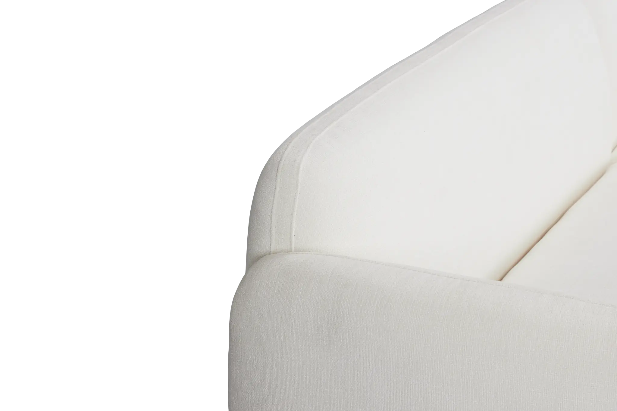Halsey White Fabric Medium Left Facing Cuddler Sectional Halsey White Fabric Medium Left Facing Cuddler Sectional