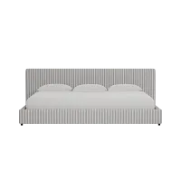 Grayton Sea Lane Light Gray 44" Upholstered Platform Bed