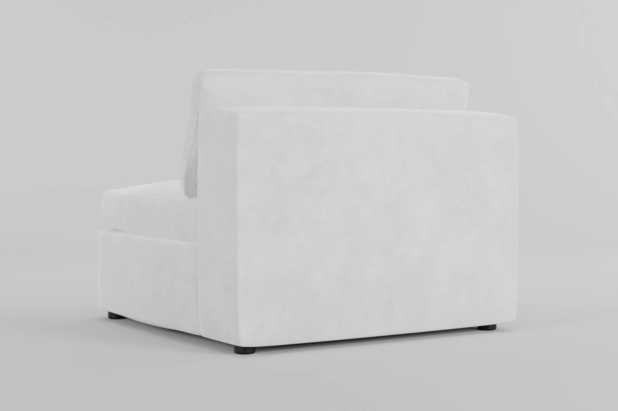 Destin Peyton White Fabric Armless Chair