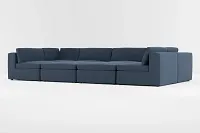 Destin Elite Dark Blue Fabric 8-piece Pit Sectional