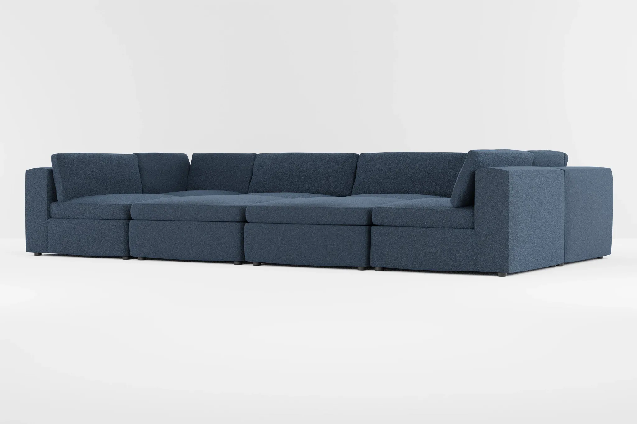 Destin Elite Dark Blue Fabric 8-piece Pit Sectional