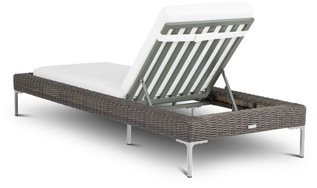 Tulum White Woven Cushioned Chaise