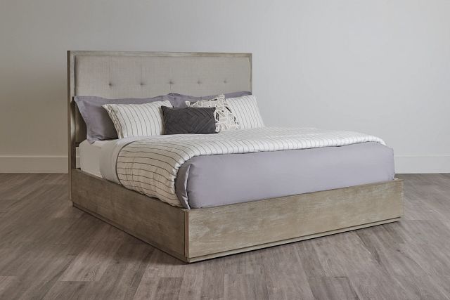 Madden Light Tone Wood Platform Storage Bed