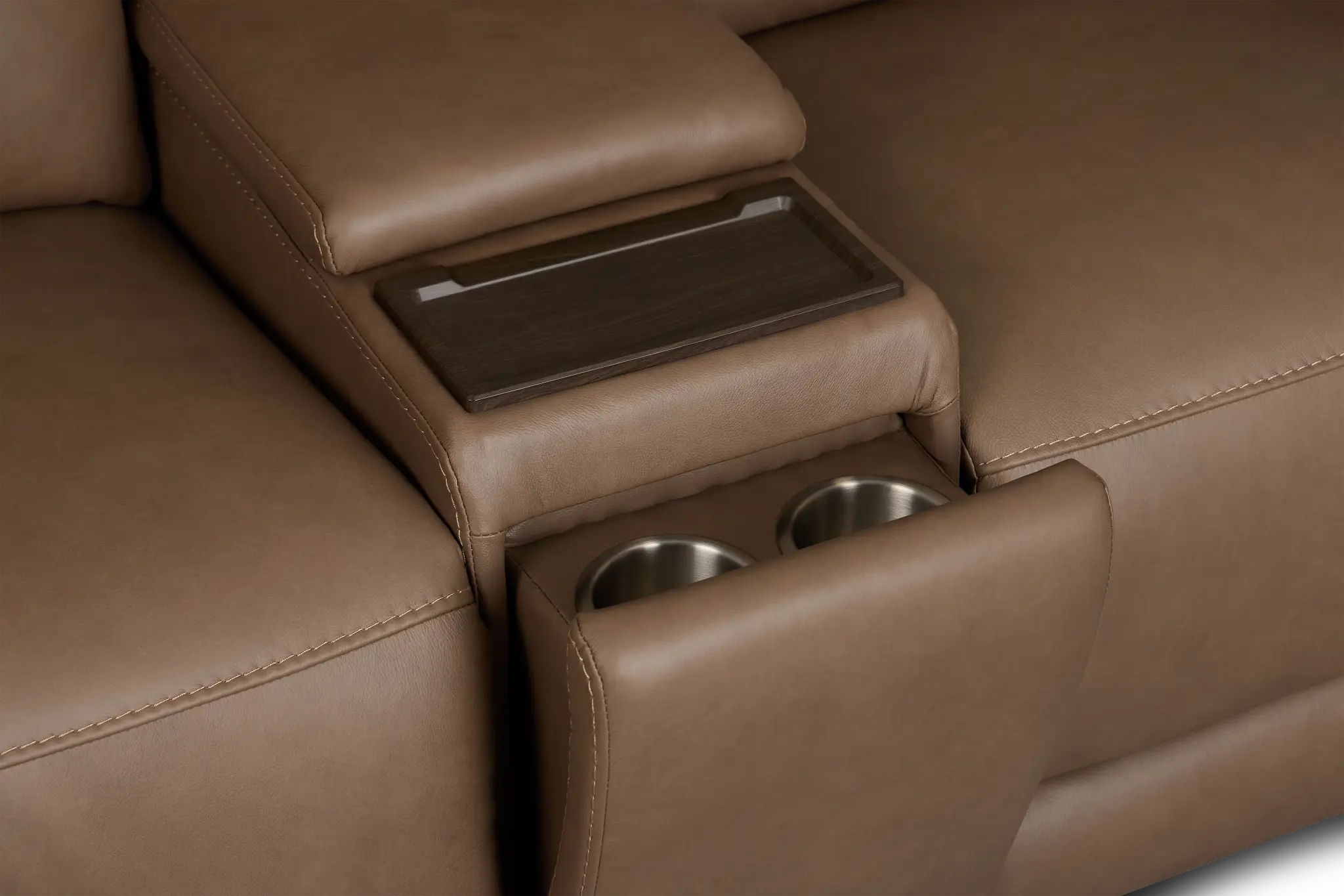Flexsteel Belmont Dark Brown Lthr/vinyl Large Dual Power Reclining Two-arm Sectional Flexsteel Belmont Dark Brown Lthr/vinyl Large Dual Power Reclining Two-arm Sectional
