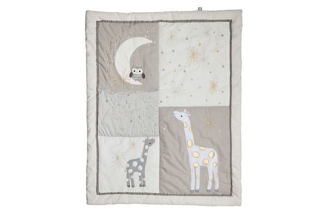 Moon Light Gray 3 Piece Crib Bedding Set