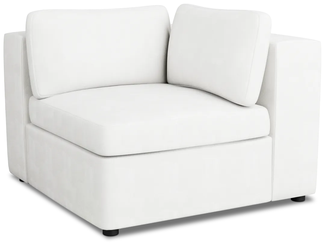Destin Sutton White Fabric Corner Chair
