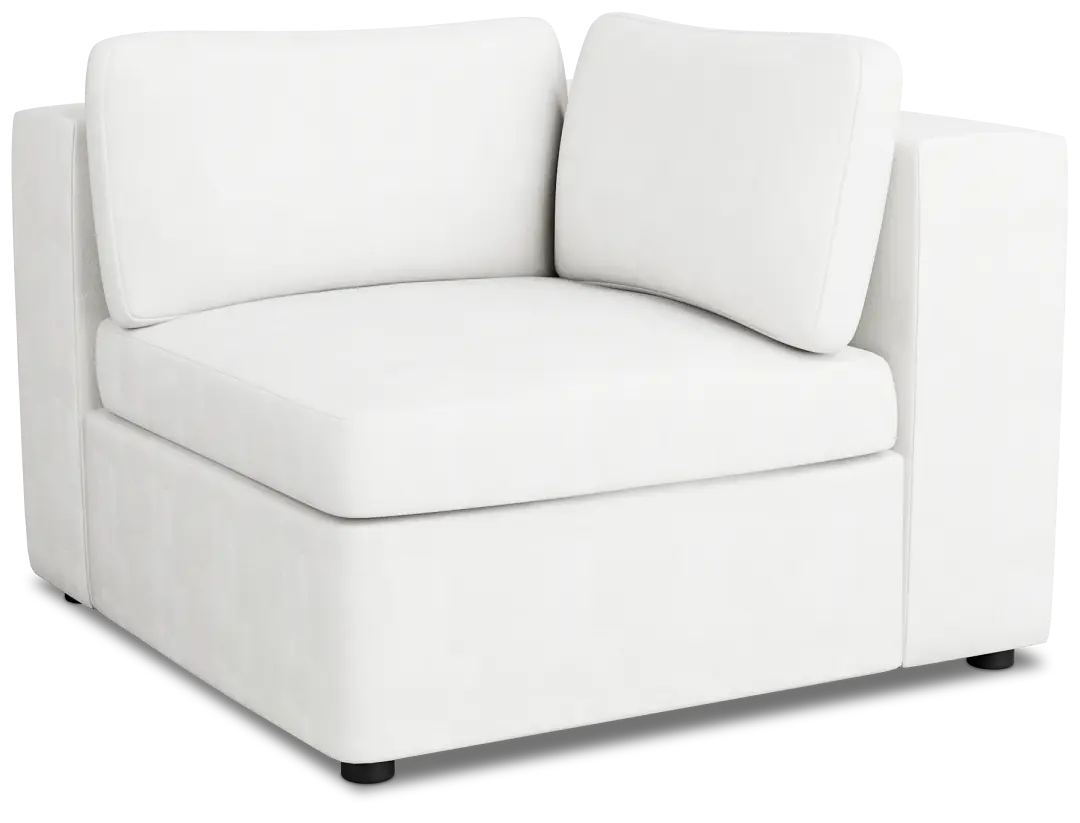 Destin Sutton White Fabric Corner Chair Destin Sutton White Fabric Corner Chair
