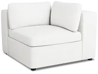 Destin Sutton White Fabric Corner Chair