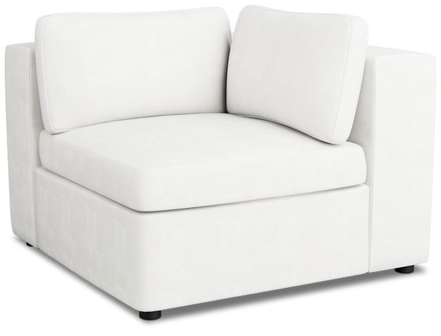Destin Sutton White Fabric Corner Chair