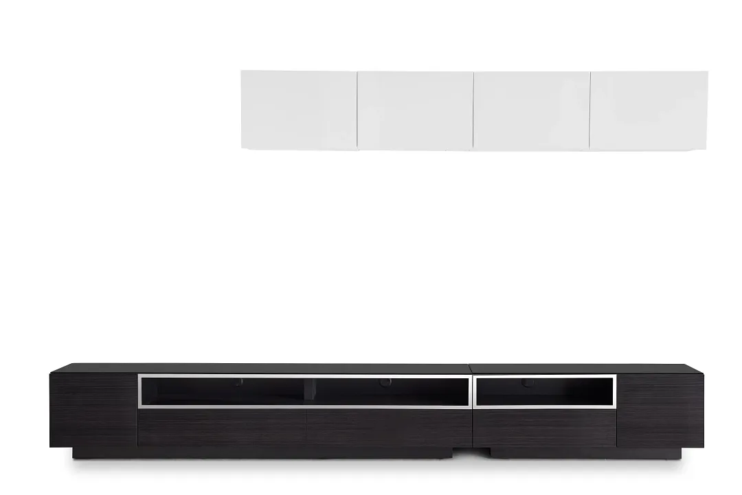 Vancouver 134" Dark Tone White 6-piece Right Modular Entertainment Wall