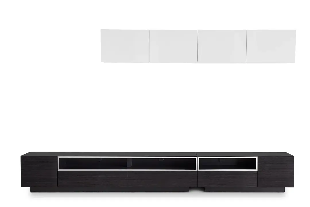 Vancouver 134" Dark Tone White 6-piece Right Modular Entertainment Wall Vancouver 134" Dark Tone White 6-piece Right Modular Entertainment Wall
