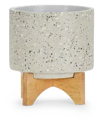 Tasi Light Beige Small Planter