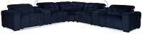 Gemma Navy Velvet Large Dual Power Left Chaise Sectional