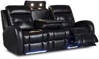 Omega Black Micro Power Reclining Sofa