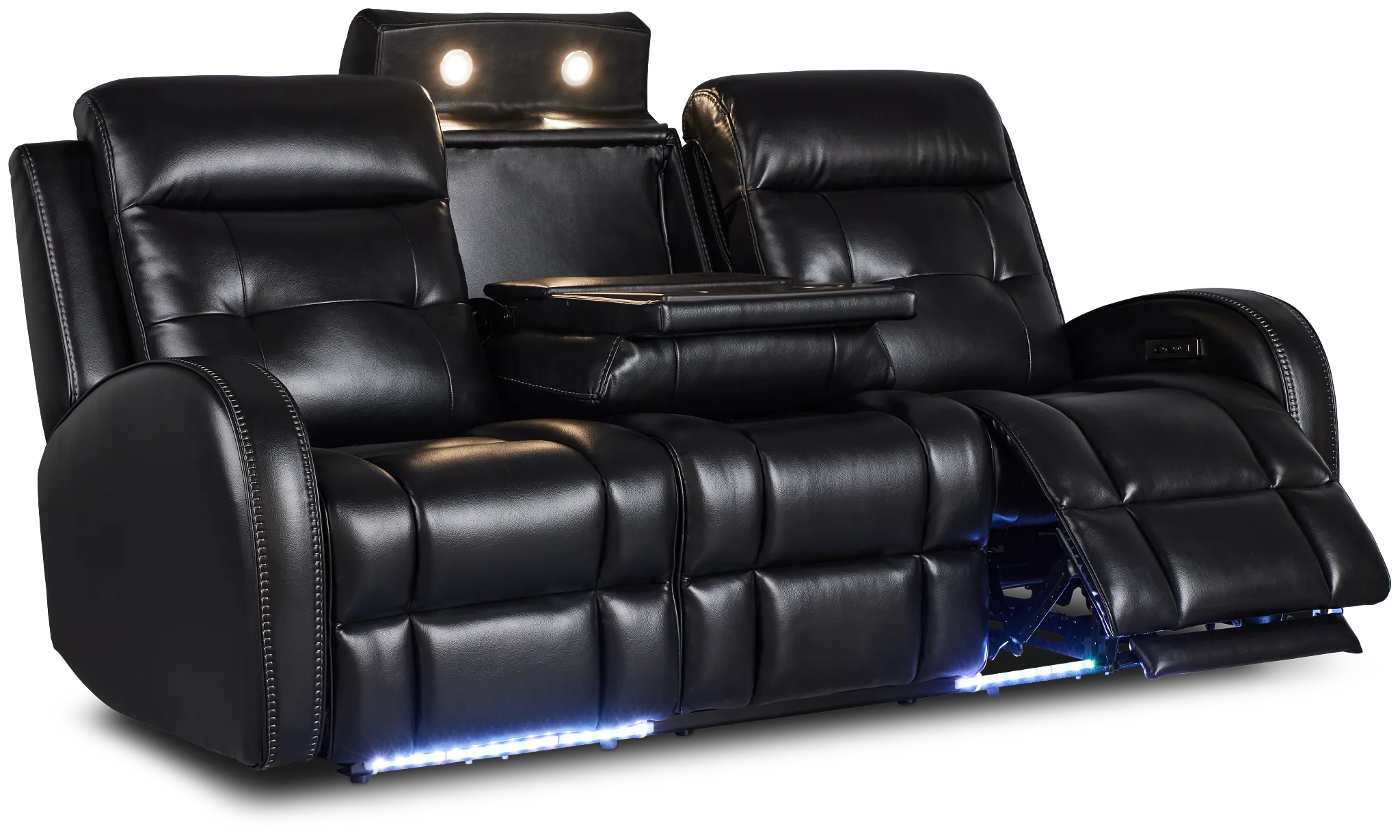 Omega Black Micro Power Reclining Sofa
