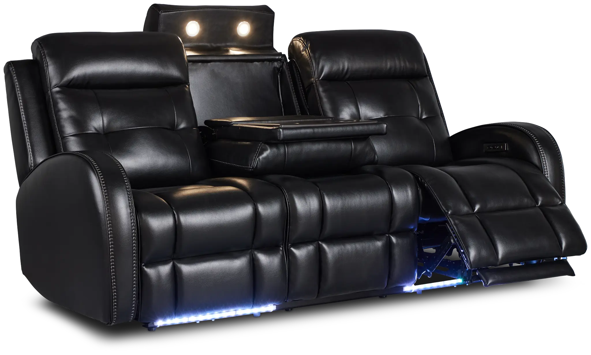 Omega Black Micro Power Reclining Sofa Omega Black Micro Power Reclining Sofa