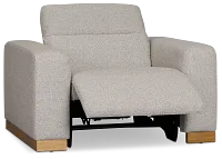 Leona Light Gray Fabric Power Recliner With Power Headrest