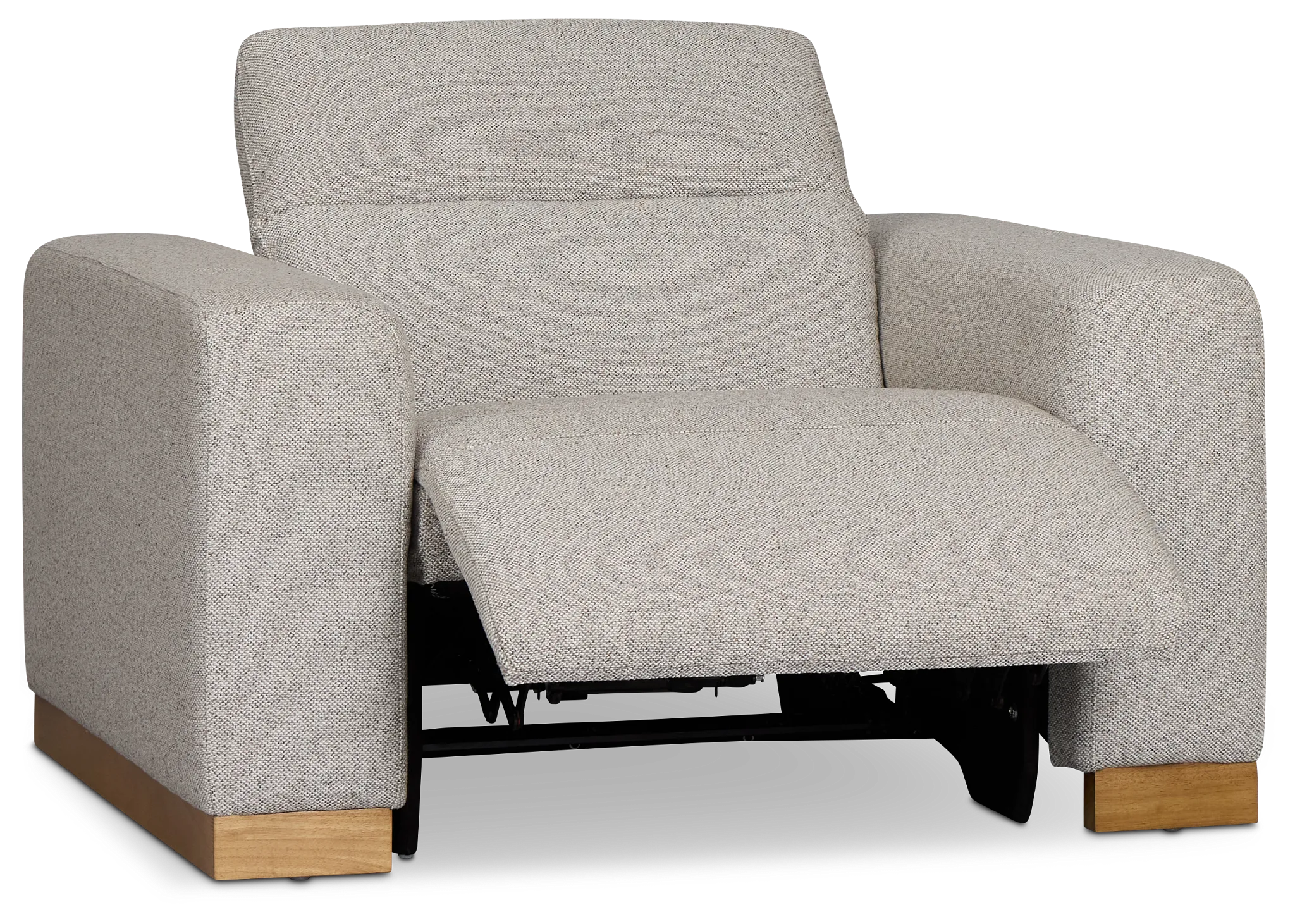 Leona Light Gray Fabric Power Recliner With Power Headrest