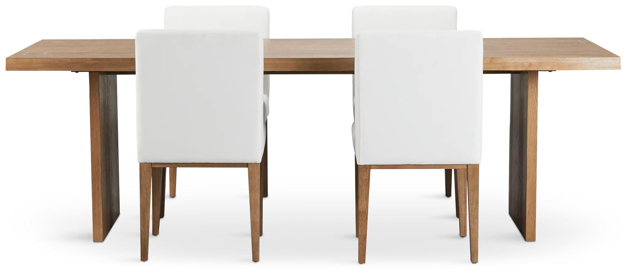 Haven Light Tone Wood Rectangular Table & 4 Upholstered Chairs