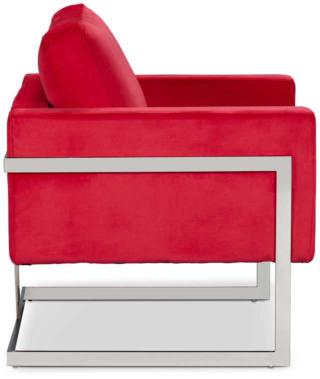 Camille Red Velvet Accent Chair